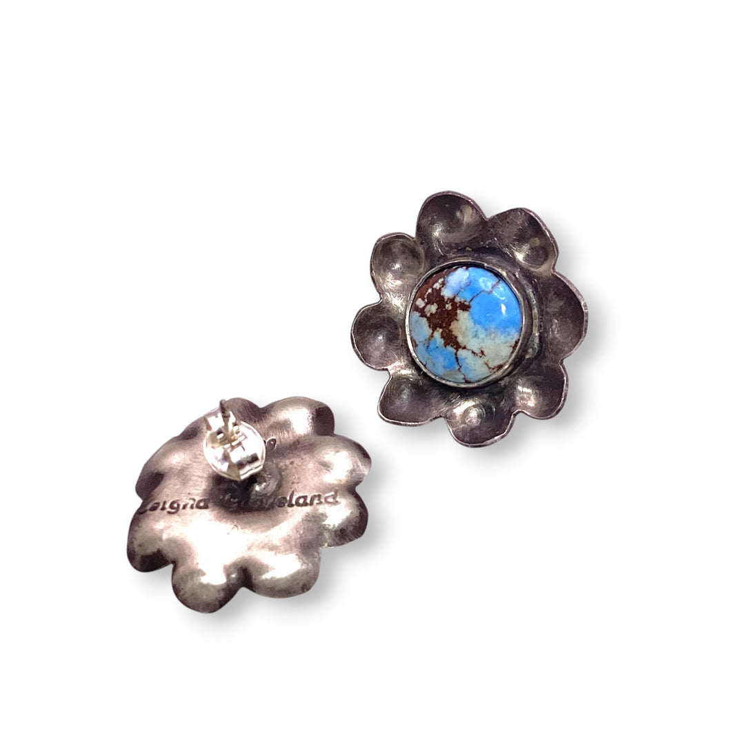 Leigha Cleveland Golden Hills Turquoise Post Earrings Sterling