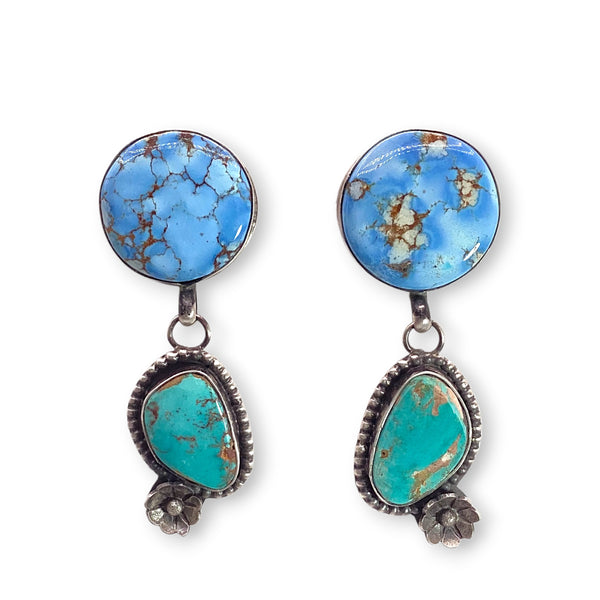 Leigha Cleveland Golden Hills And Royston Turquoise Post Earrings