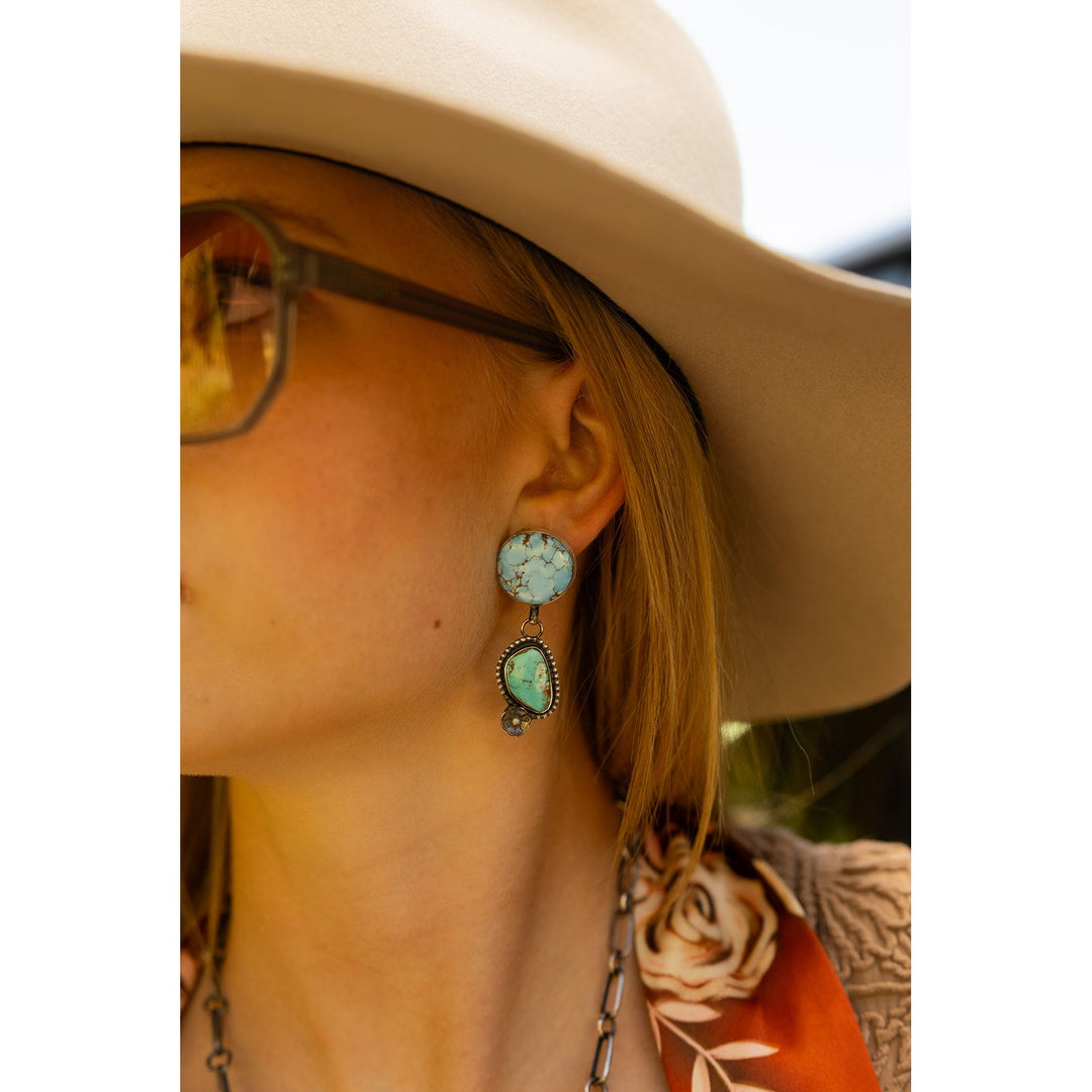 Leigha Cleveland Golden Hills And Royston Turquoise Post Earrings