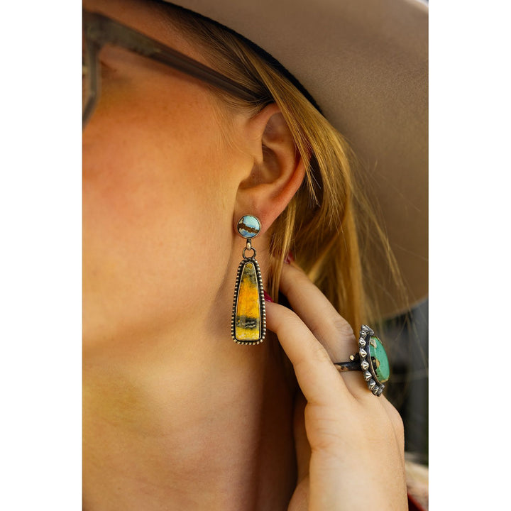 Leigha Cleveland Golden Hills Turquoise And Bumblebee Jasper Post