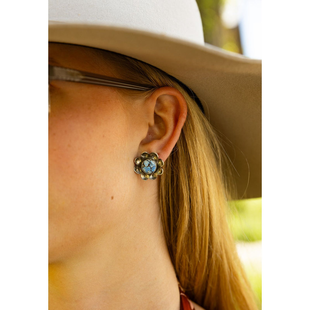 Leigha Cleveland Golden Hills Turquoise Post Earrings Sterling