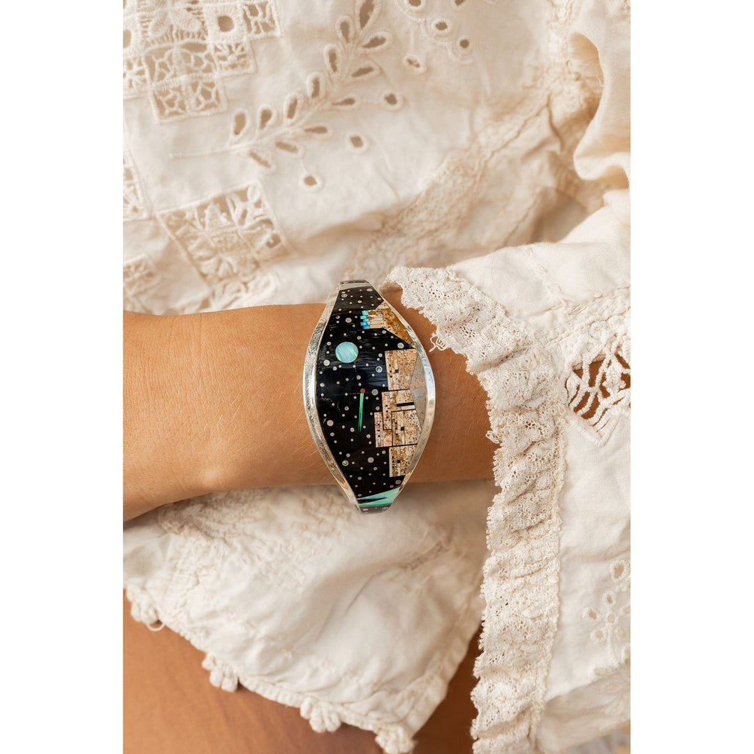 Calvin Begay Pueblo Night Sky Bracelet Cuff Sterling FD – Lantern
