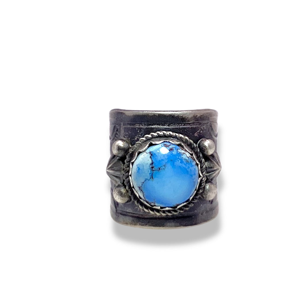 4 Cigar Ring Leigha Cleveland Golden Hills Turquoise Sterling