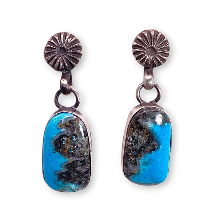Leigha Cleveland Bisbee Turquoise Post Earrings Sterling Silver