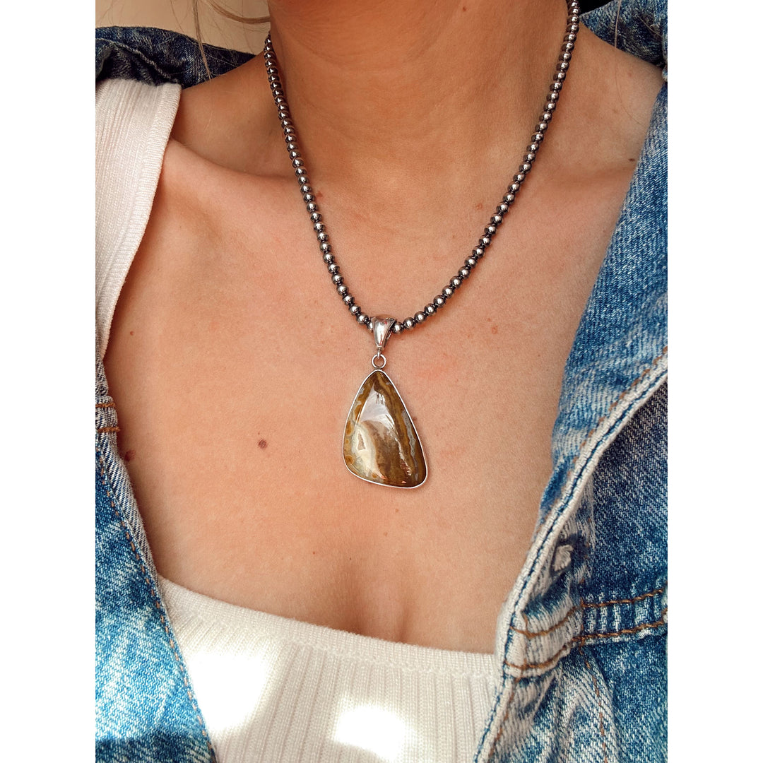 Michael Silberhorn Ocean Jasper Sterling Silver Pendant – Lantern