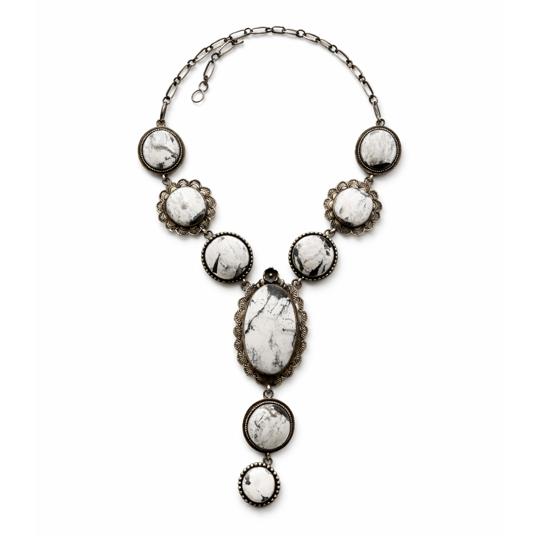 Leigha Cleveland White Buffalo Sterling Silver Lariat And Earring