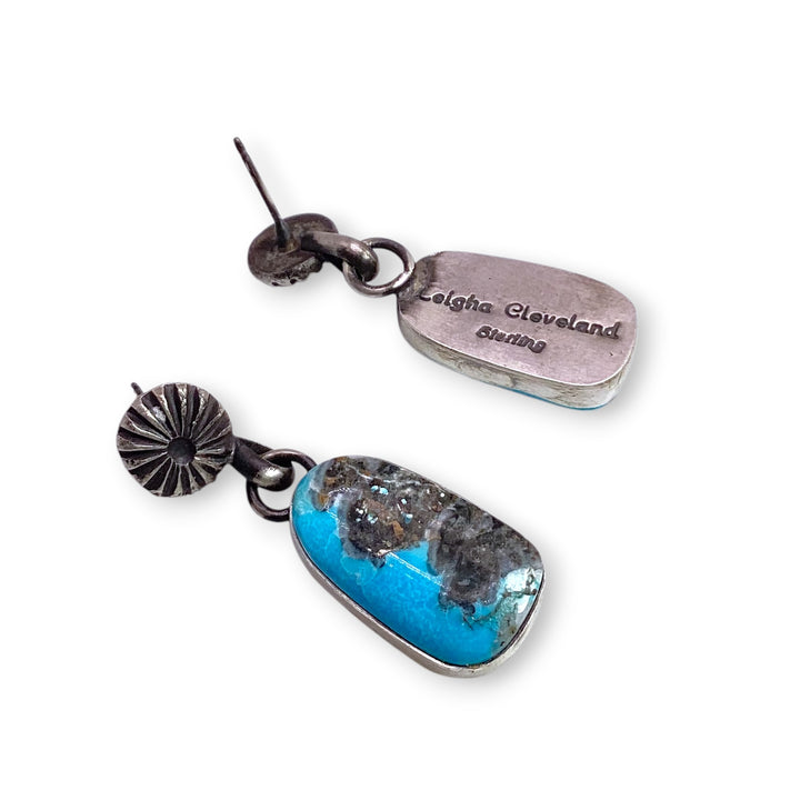 Leigha Cleveland Bisbee Turquoise Post Earrings Sterling Silver