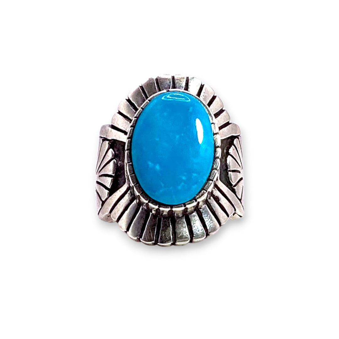 実物素材　ローカルメイド　AOR2 シングルスリング　アメリカ生 Authentic Native Made Sterling Silver Turquoise Rings – Lantern