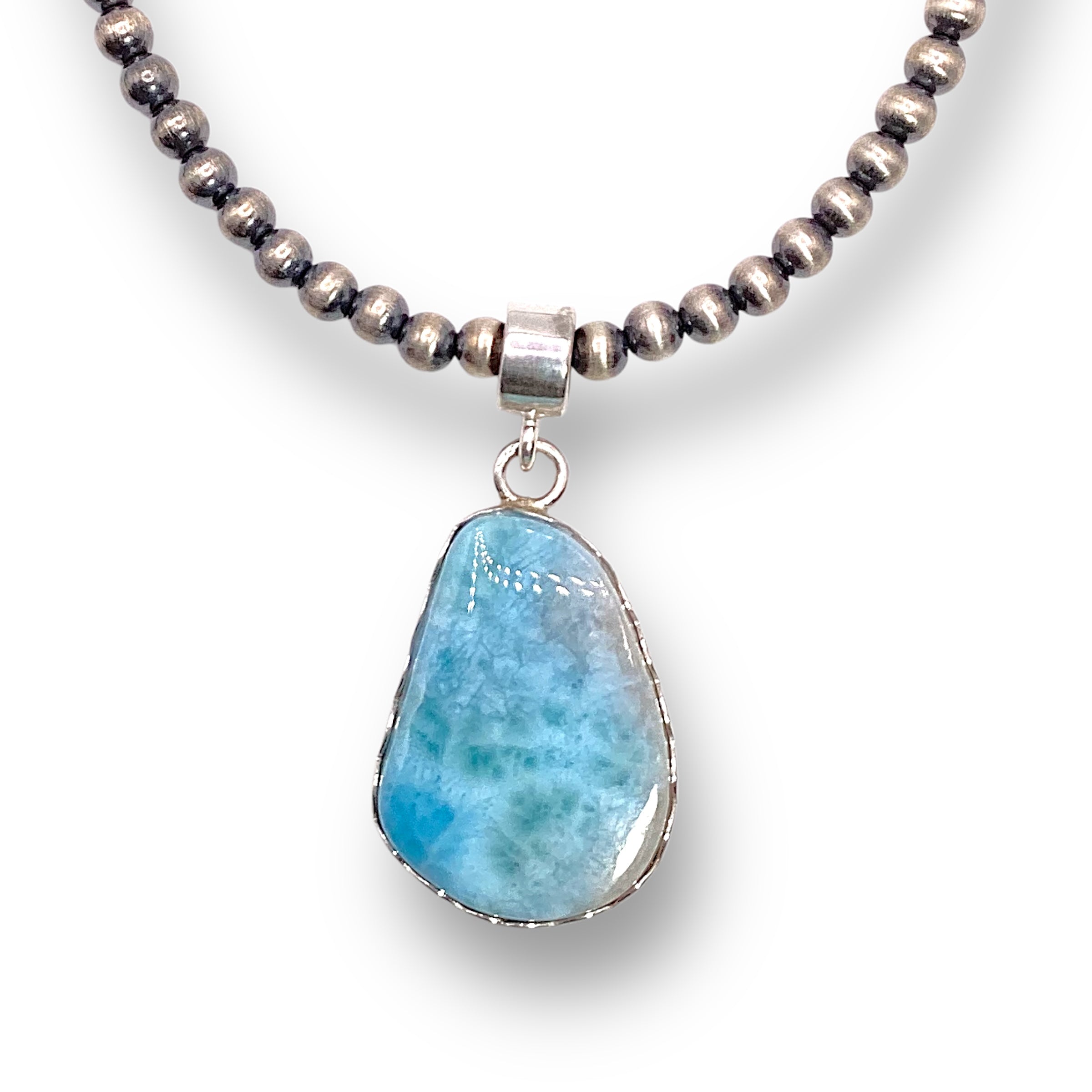 Larimar Sterling Silver Pendant by Michael Silberhorn