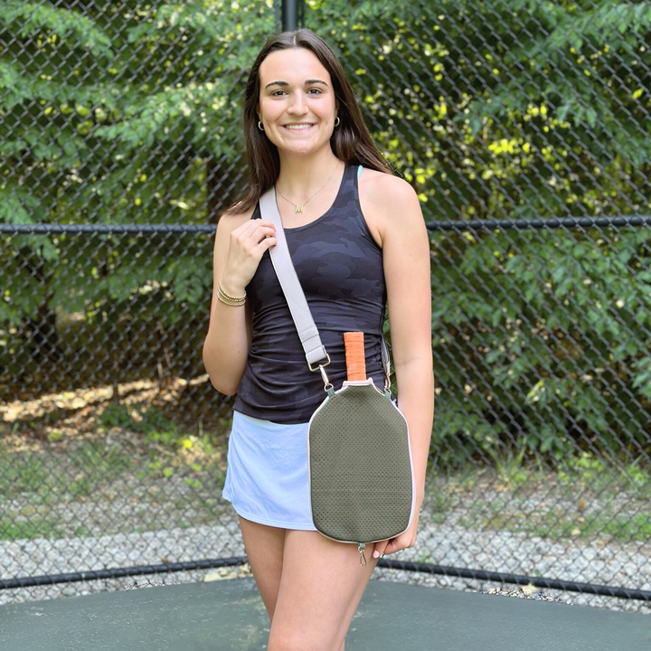 Pickleball Paddle Cover w/ Shoulder Strap, Storage & Clip on