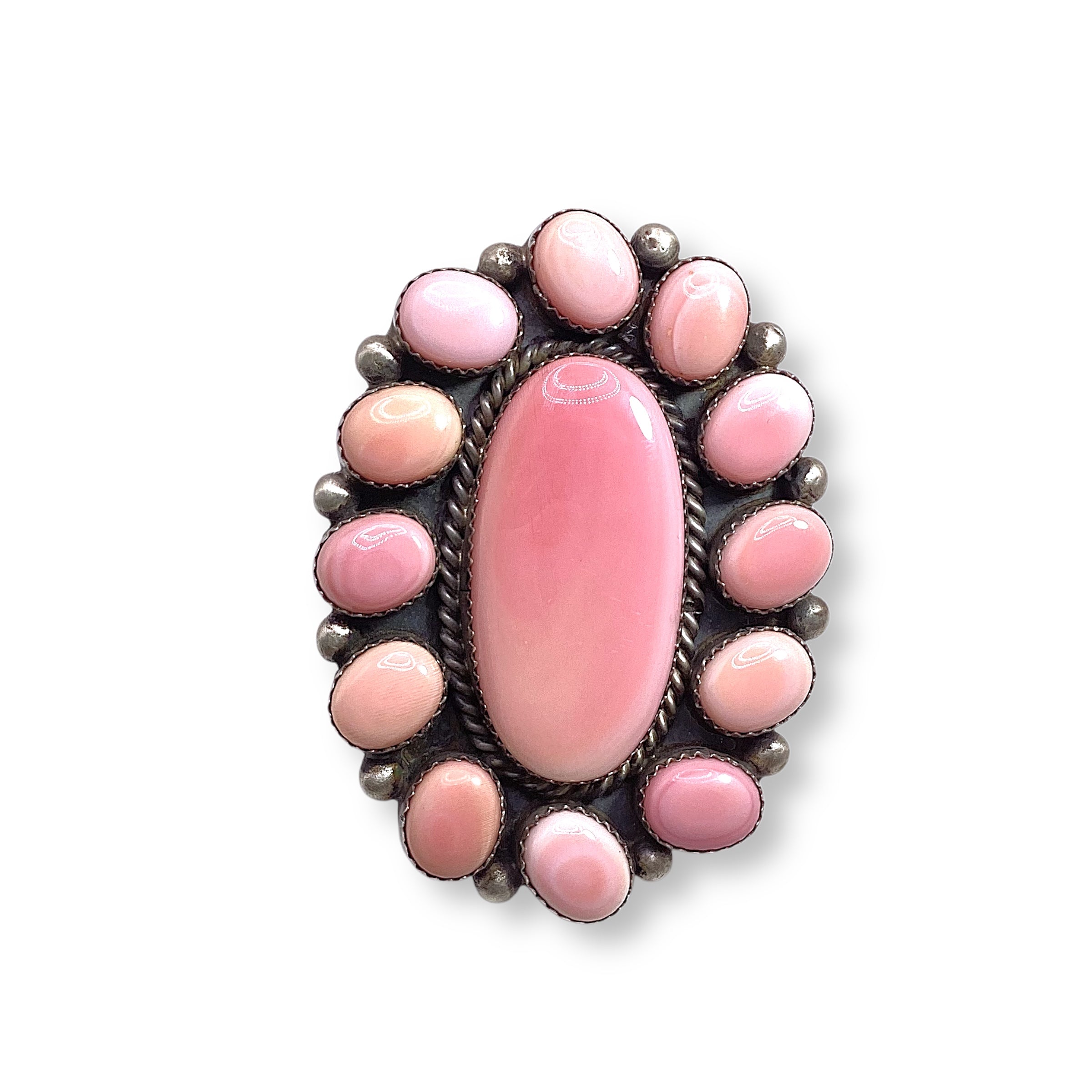 Pink Conch Shell Cluster Ring Sterling Silver Native Made – Lantern ...