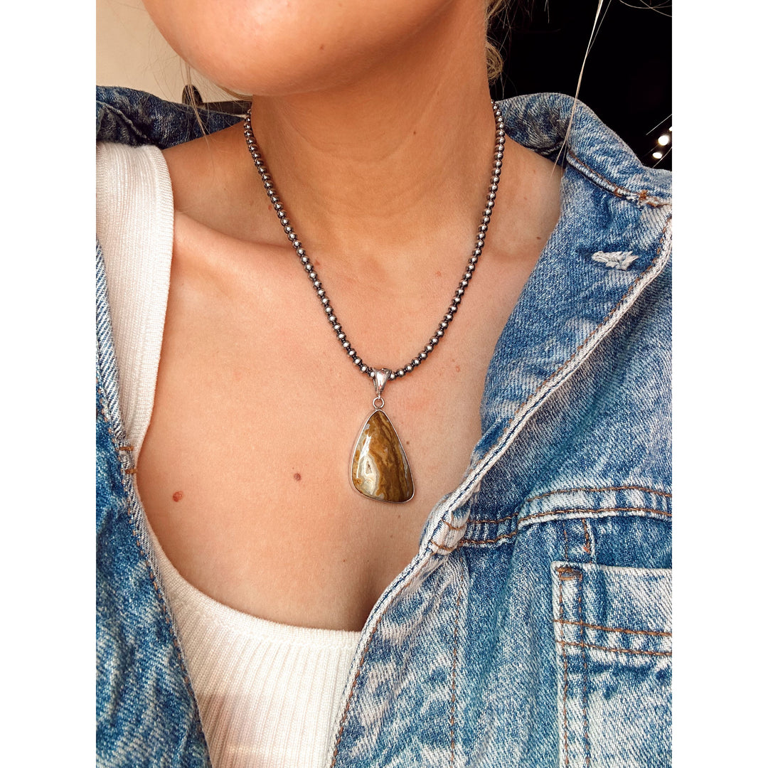 Michael Silberhorn Ocean Jasper Sterling Silver Pendant – Lantern