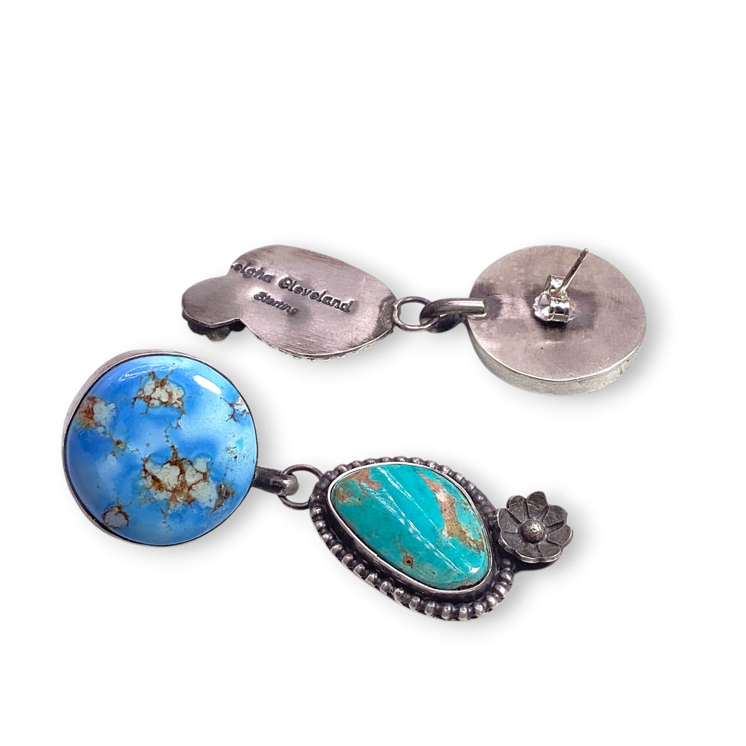 Leigha Cleveland Golden Hills And Royston Turquoise Post Earrings