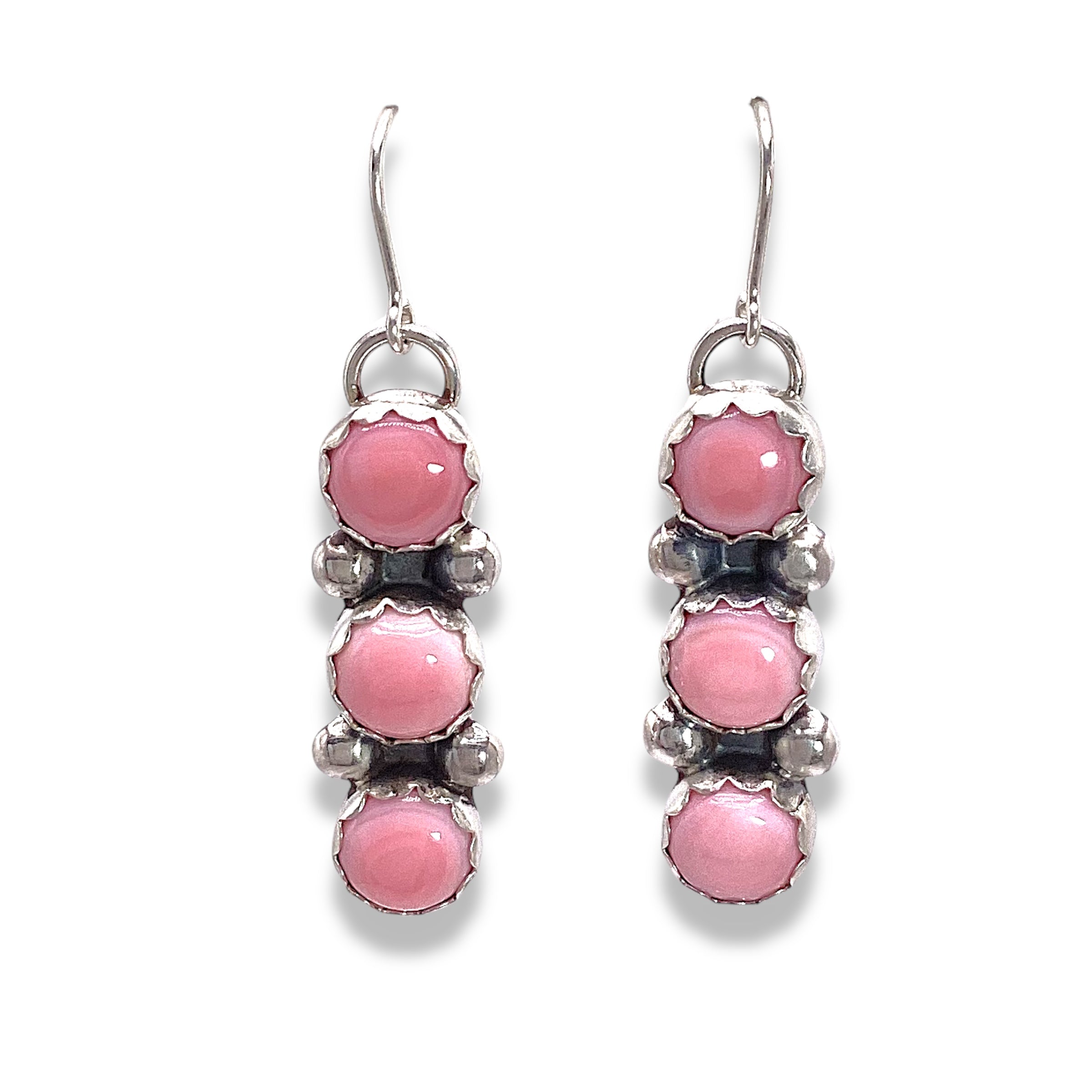 Pink Conch Shell Earrings by Lyanne Goodluck Native American Made