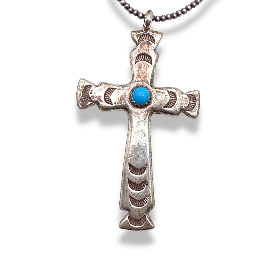 Native sawtooth 2024 cross necklace