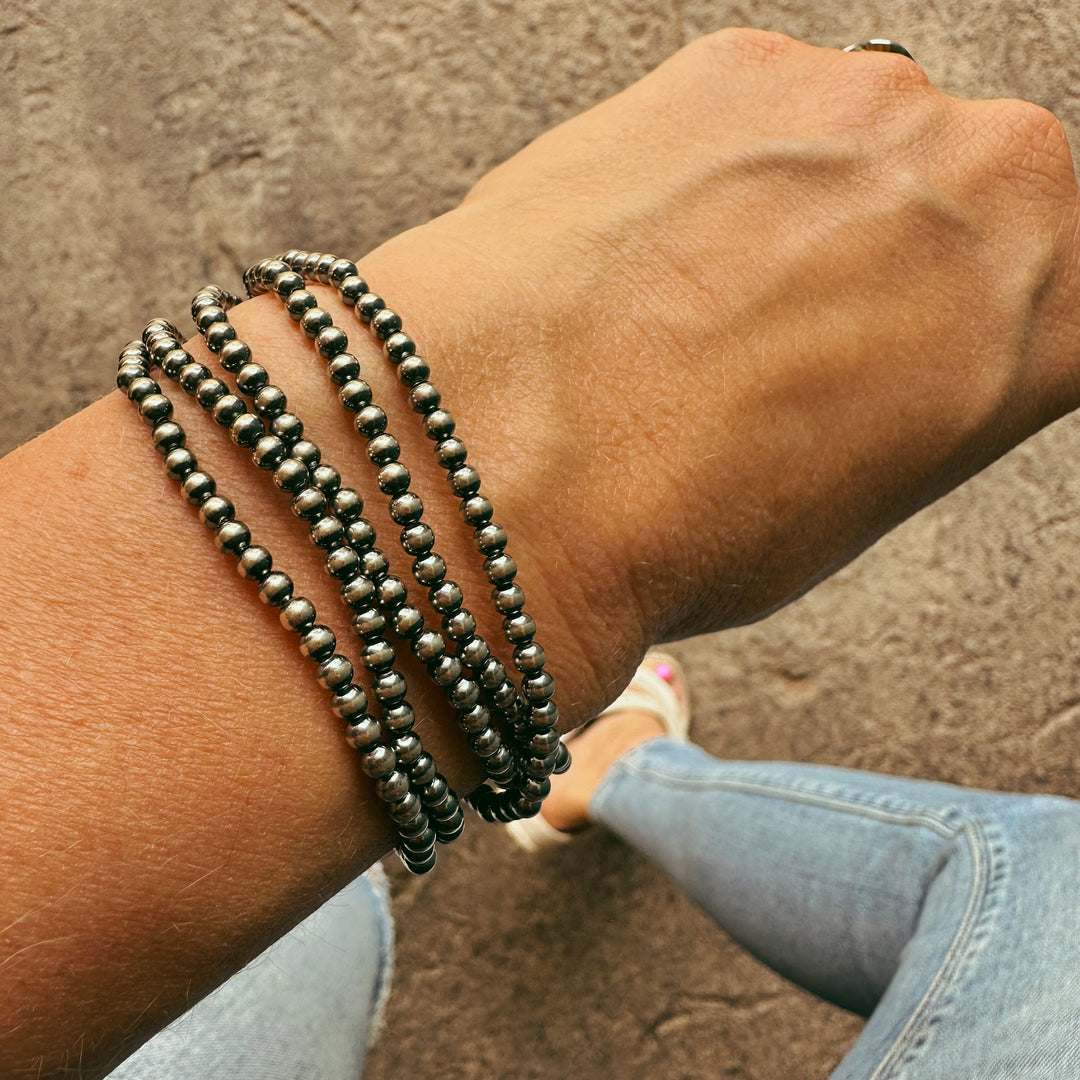 3mm Navajo Pearl Stretchy Bracelet by Mason Lee – Lantern Dancer