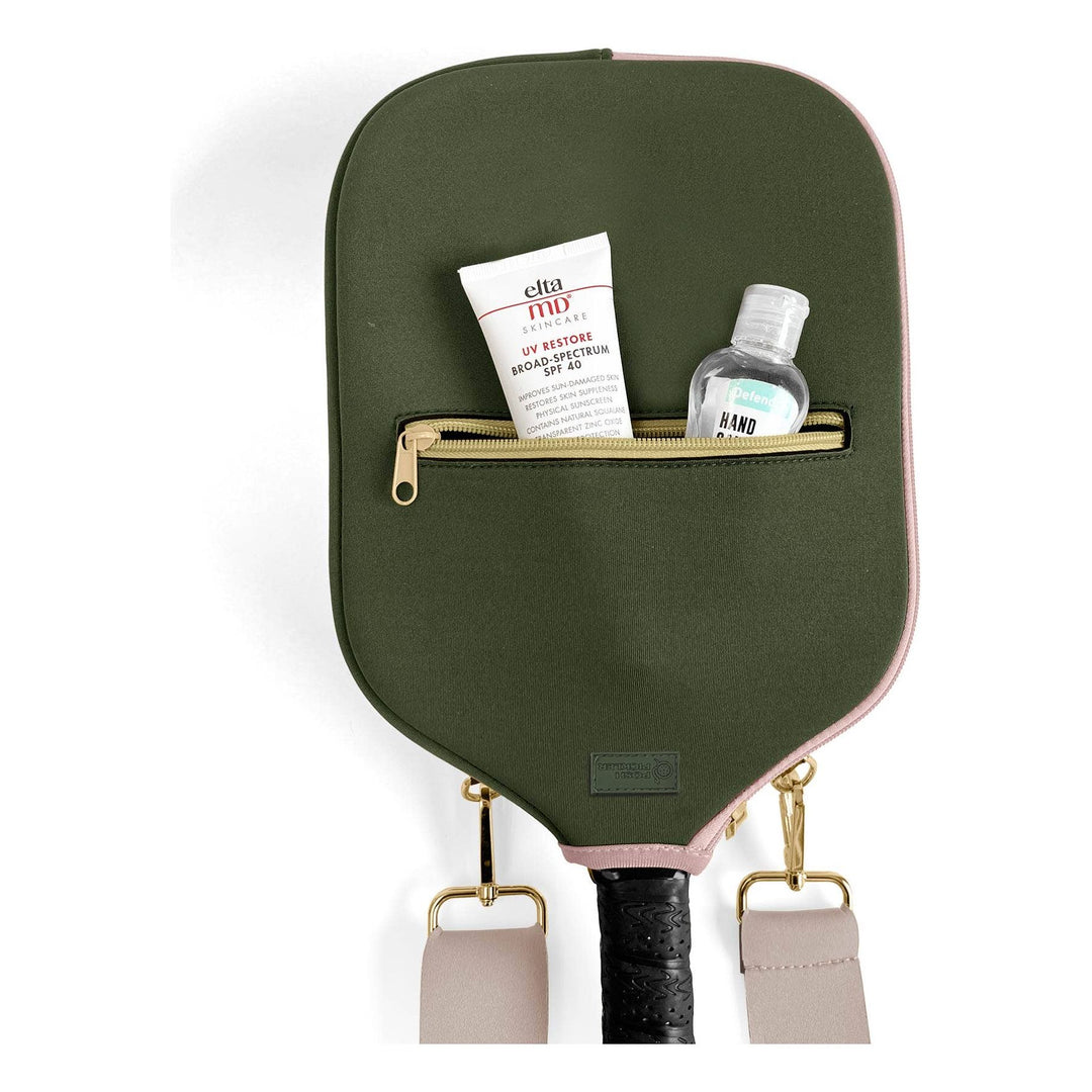Pickleball Paddle Cover w/ Shoulder Strap, Storage & Clip on