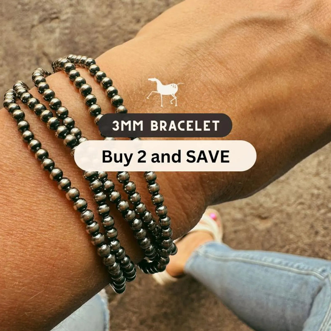 3mm Navajo Pearl Stretchy Bracelet by Mason Lee – Lantern Dancer